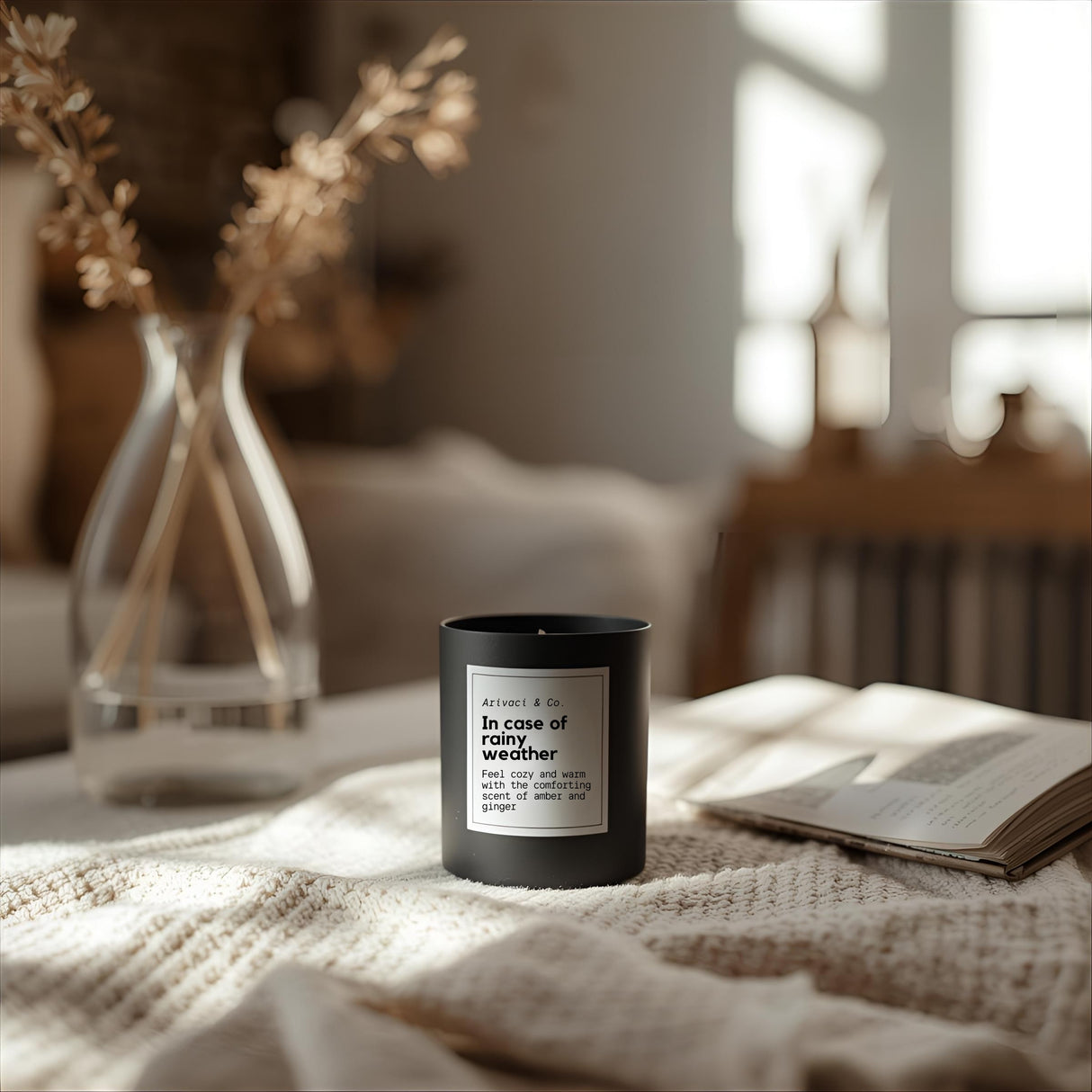 30cl Matt Black Kimberley Jar — 6 or 12 Finished Candles