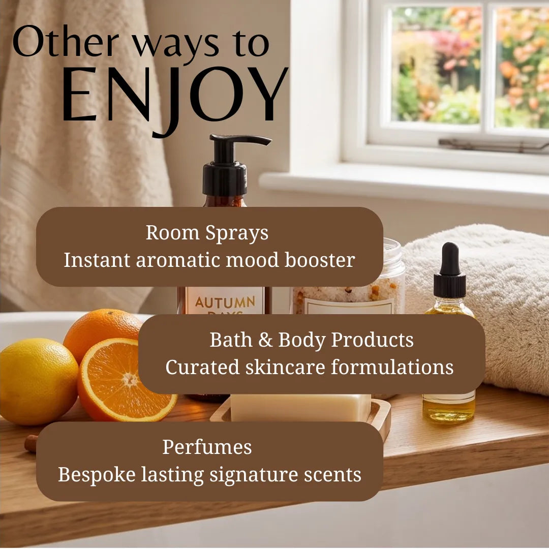 'Other Ways to Use' card explaining this oil can be used to make room sprays, bath and body products, and perfume.