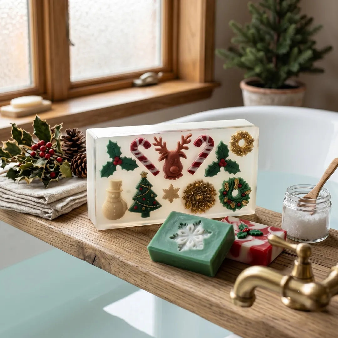 Christmas Silicone Mould — Festive Soap & Candle Embeds