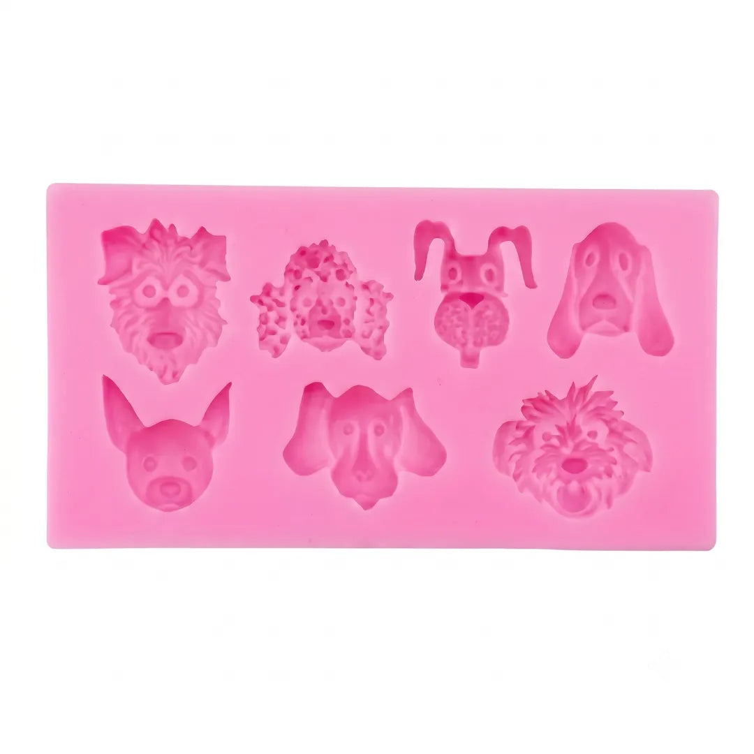 Dog Silicone Mould — Assorted Dog Head Shapes