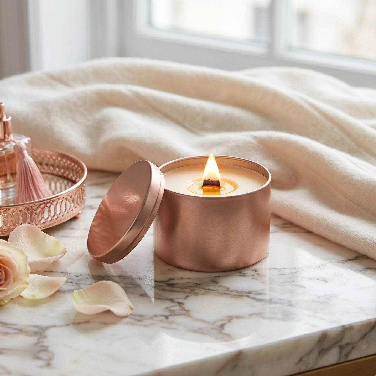Rose Gold Candle Tin