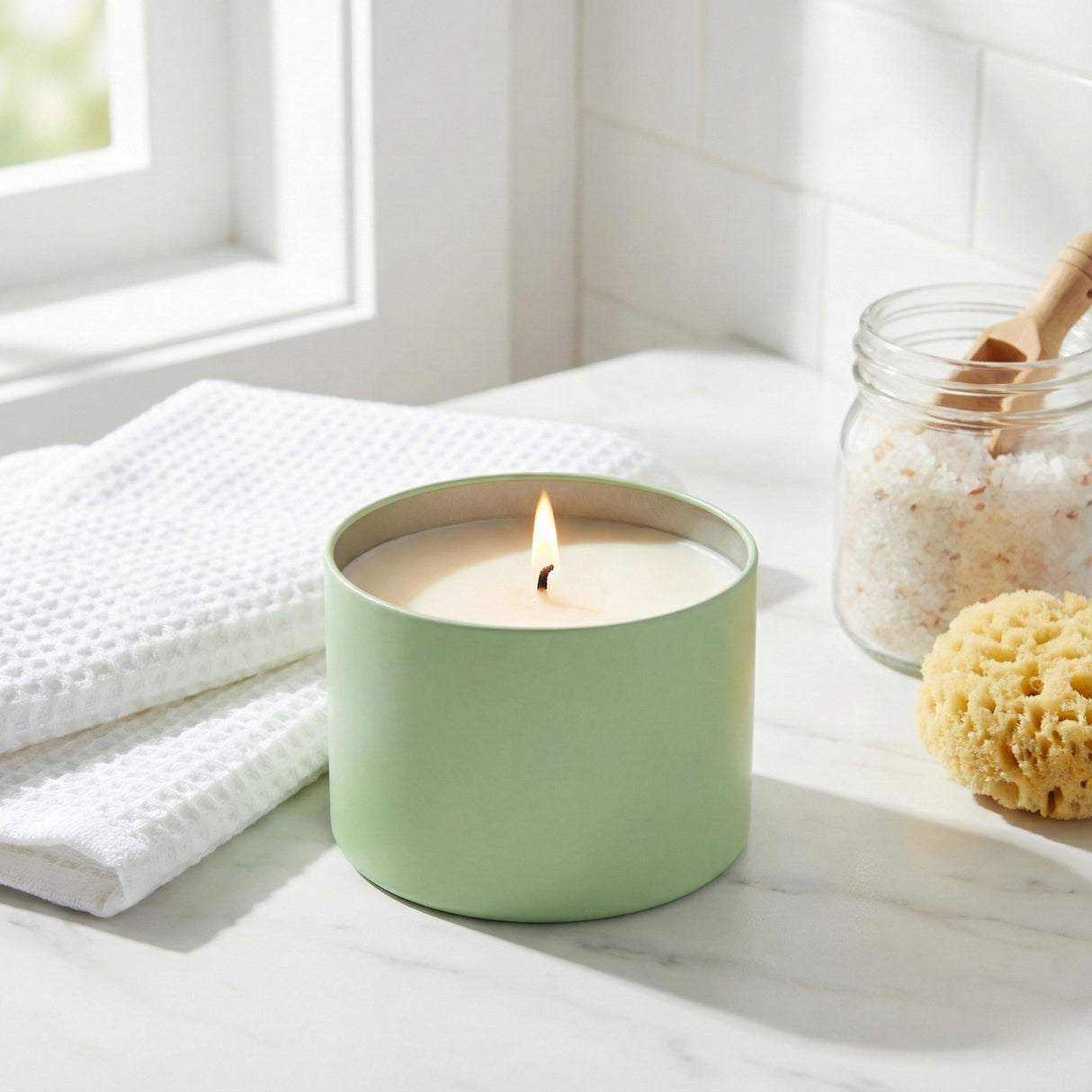 Soft Green Candle Tin