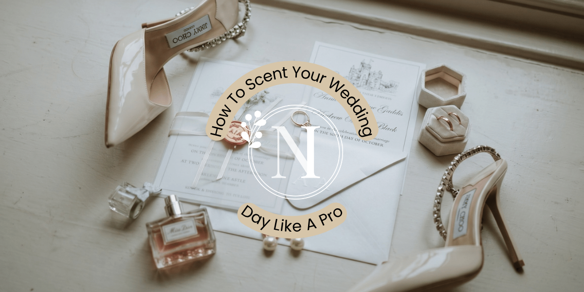 banner for the article, how to scent your wedding day like a pro