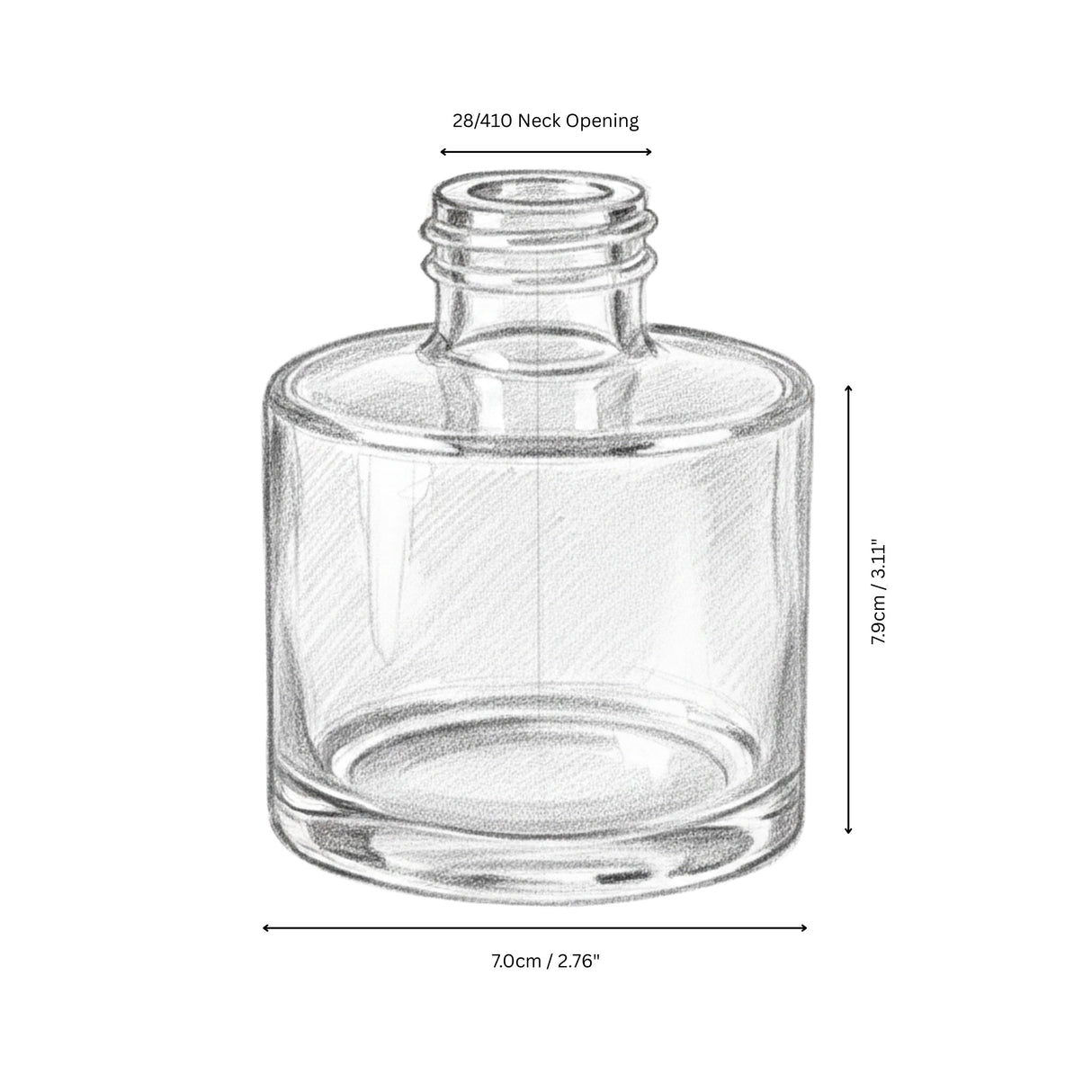 Circular Reed Diffuser BOTTLE - 100ml - Matt Black