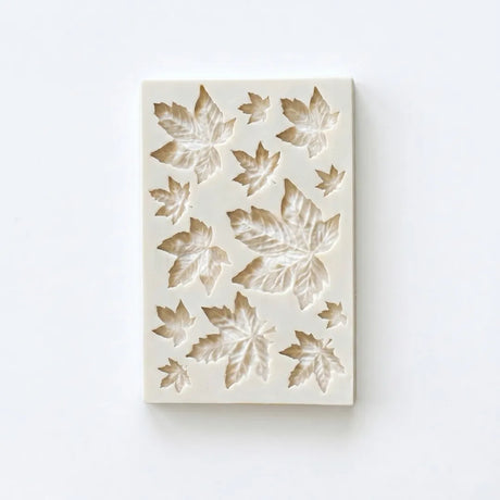 Silicone mould with leaf pattern on a white background