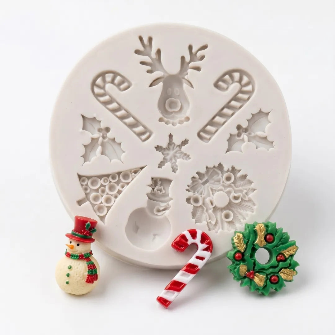 Christmas Silicone Mould — Festive Soap & Candle Embeds
