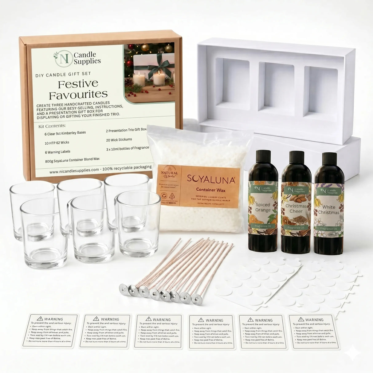 Make-Your-Own Scented Candle Gift Set - Festive Favourites