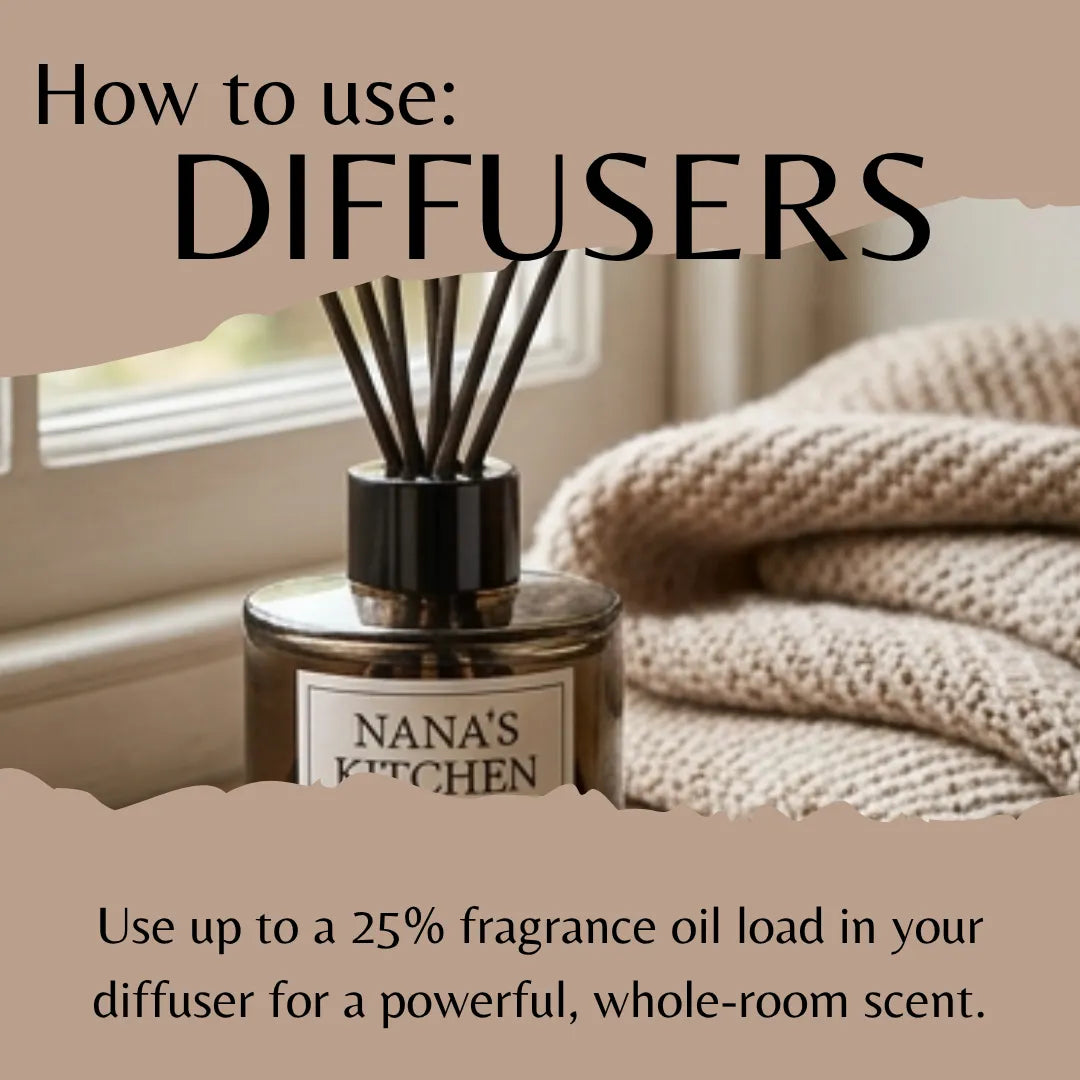 Diffuser with 'Nana's Kitchen' label on a soft background