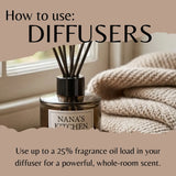 Diffuser with 'Nana's Kitchen' label on a soft background