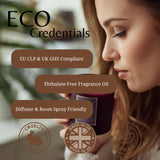 Woman holding a product with eco-friendly credentials displayed on screen