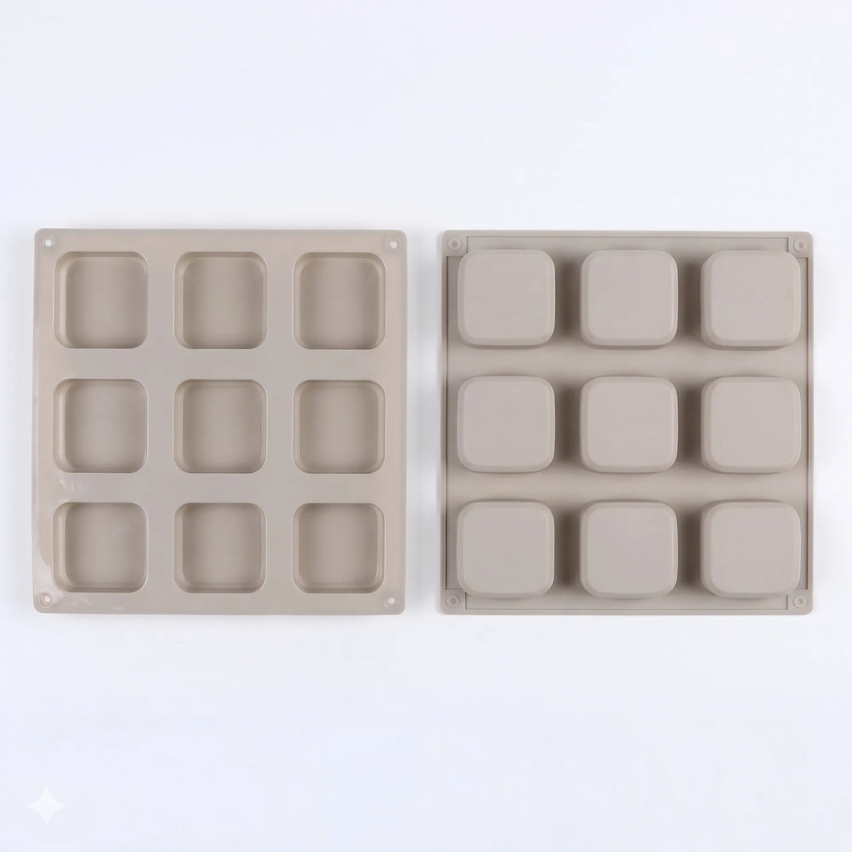 Silicone Soap Mould — 9‑Cavity Square Bar Mould