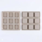 Silicone Soap Mould — 9‑Cavity Square Bar Mould
