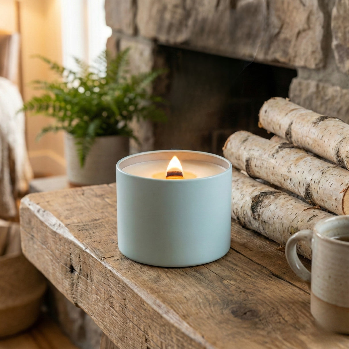 Soft Blue Candle Tin