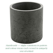 Refillable Dark Grey GRC Candle Vessel — Large