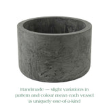 Refillable Dark Grey GRC Candle Vessel — Small