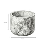Refillable Dark Grey GRC Candle Vessel — Small
